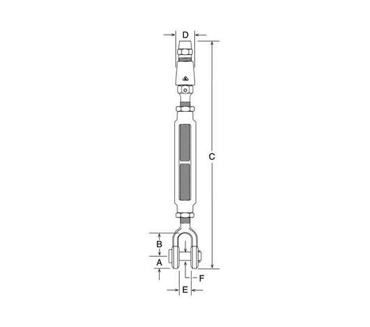 Galvanized Steel Open Body Clevis and Socket Turnbuckle - 1/4" - Image 1