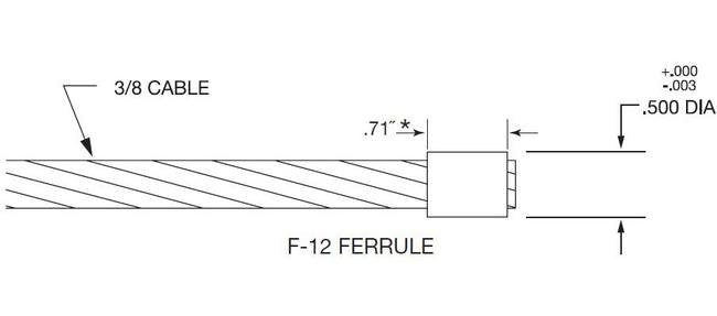 Stainless Steel Type 316 Ferrule for 3/8" Wire Rope - Image 2