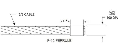Stainless Steel Type 316 Ferrule for 3/8" Wire Rope - Image 2