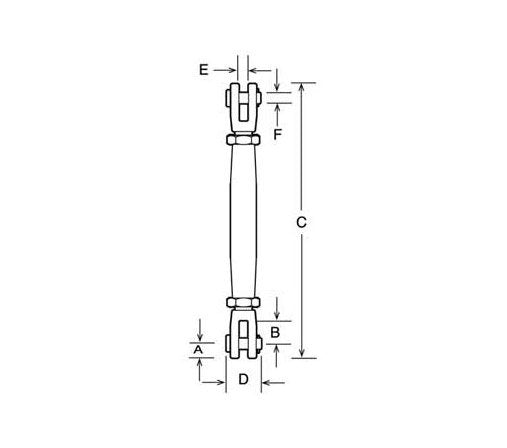 Double Clevis Turnbuckle for Architectural Cable Railings - Image 1