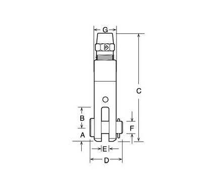 Heavy-Duty Machined Clevis Socket Fitting for Cable Railing Systems - Image 2