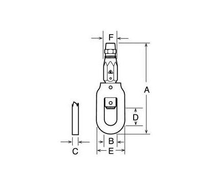 Zinc Plated Steel Oval Eye Swivel Socket Fitting - Image 2