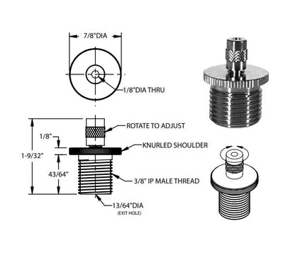 Swageless Bottom Exit Gripper with Safety Nut for 1/16" & 3/32" Cable - 3/8"-20 IP Male - Image 2