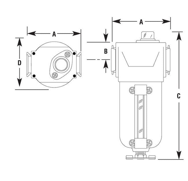 Arrow Pneumatics F4/F5/F6 MidFlow Coalescing Air Filter, 3/4in Pipe Size - Image 2