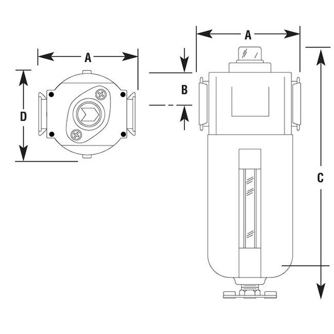 Arrow Pneumatics F4 1/4 in Tri-Star Coalescing Air Filter - Image 2