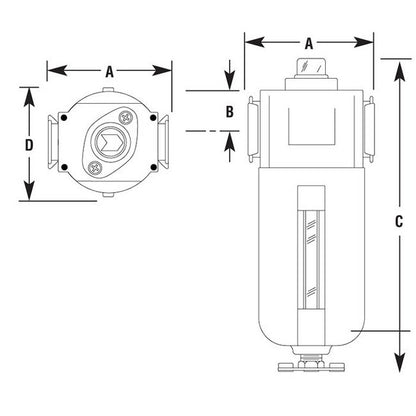 Arrow Pneumatics F4 1/4 in Tri-Star Coalescing Air Filter - Image 2
