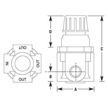 Arrow Pneumatics Miniature Air Pressure Regulator - 1/8 in Pipe Size - Image 2