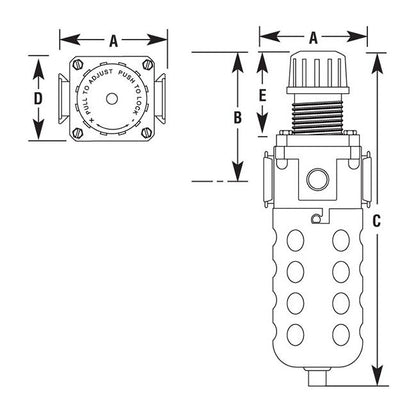 Arrow Pneumatics 1/4 Inch Tri-Star Integral Pressure Regulator - Image 2