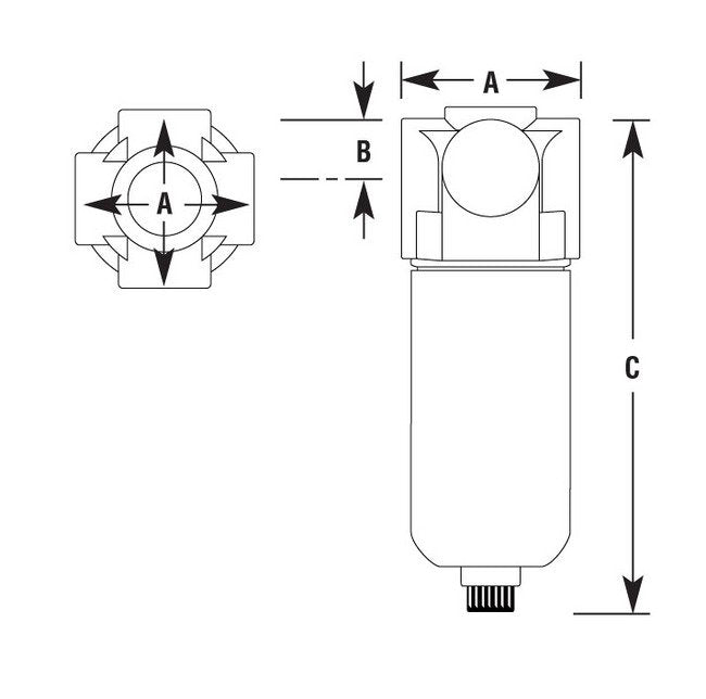 Arrow Pneumatics Miniature Coalescing Air Filter, 1/8 inch, F5 Series - Image 2