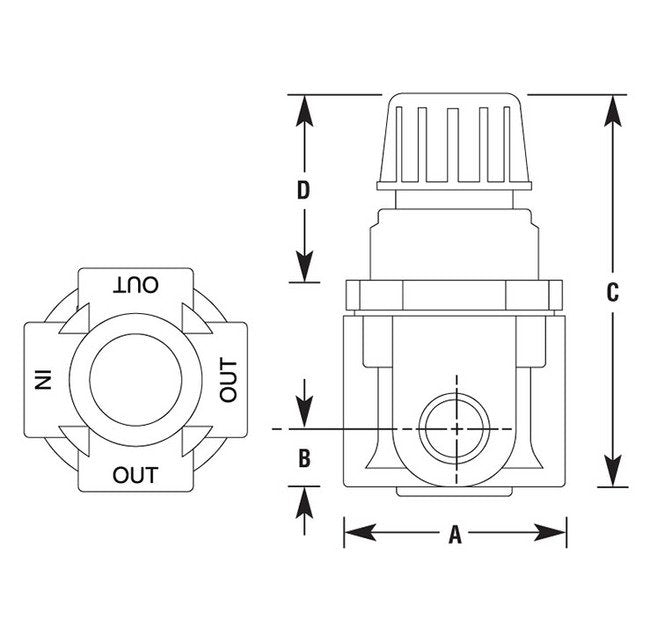 Arrow Pneumatics 1/4 in Mini Air Pressure Regulator - Image 2