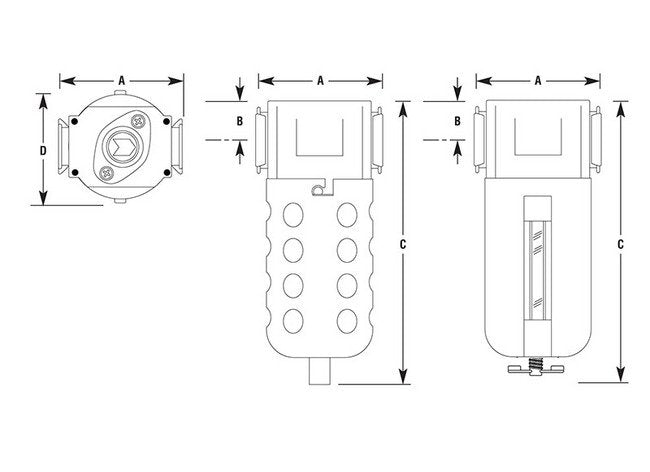 Arrow Pneumatics F3 1/4'' Tri Star Particulate Air Filter - Image 2