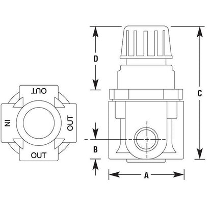 Arrow Pneumatics Miniature Air Pressure Regulator 1/4" Pipe Size - Image 2