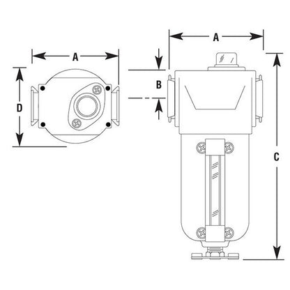 Arrow Pneumatics F6 Coalescing Adsorber Air Filter 1/2 inch - Image 2
