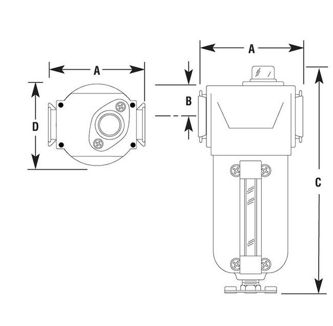 Arrow Pneumatics 3/4 Inch Mid Flow Oil Removing Air Filter - Image 2