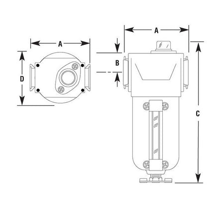 Arrow Pneumatics 3/4 Inch Mid Flow Oil Removing Air Filter - Image 2