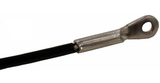 Stainless Steel Aircraft Cable Assembly with Vinyl Coating and Stamped Eyelet - Image 1
