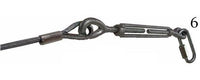 Vinyl-Coated Galvanized Aircraft Cable Assembly with Thimble Supported Loop & Turnbuckle