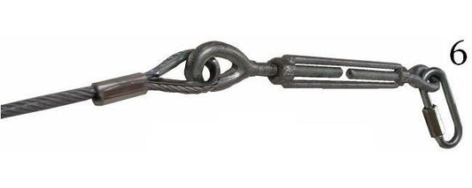 Vinyl-Coated Galvanized Aircraft Cable Assembly with Thimble Supported Loop & Turnbuckle - Image 1