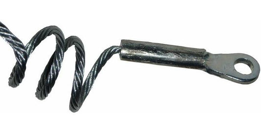 Galvanized Aircraft Cable Coiled Assembly with Stamped Eyelet - Image 1