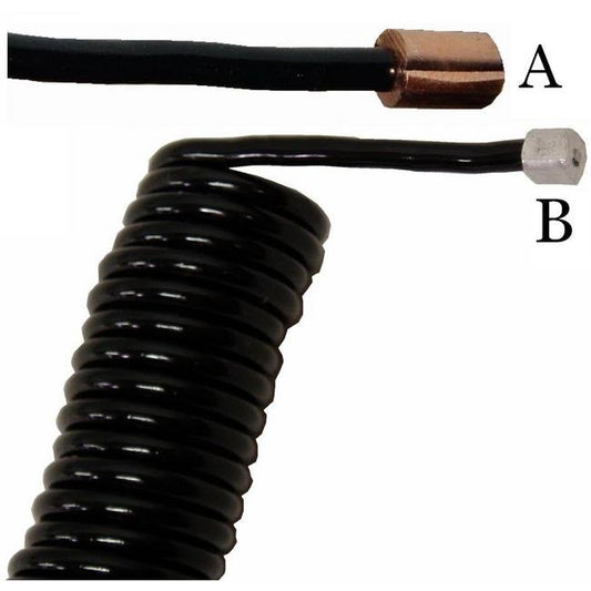 Vinyl-Coated Coiled GAC Cable with Custom Button Stop - Image 1