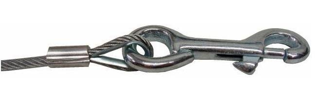Galvanized Aircraft Cable with Vinyl Coating and Snap Hook Assembly - Image 1