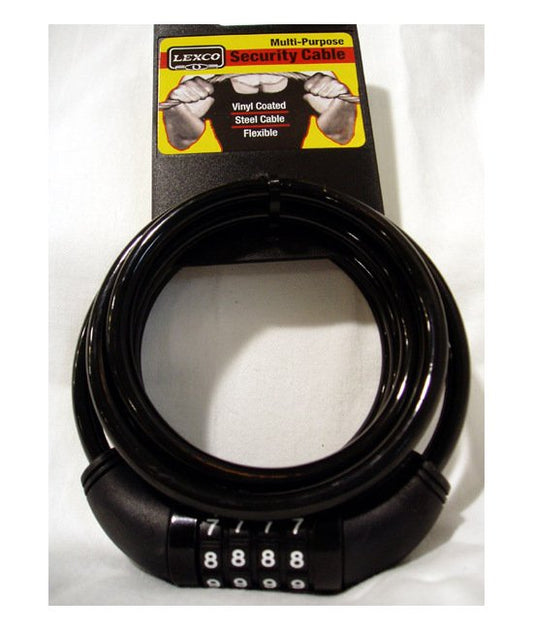 Lexco Coiled Cable Combination Lock 6ft, 5/16in Black - Image 1