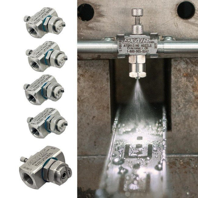 Stainless Steel External Mix Flat Fan Atomizing Spray Nozzle - 1/4 NPT - Image 1