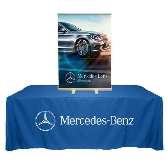 6in Table Top Retractable Banner Stand with Vinyl Print - Image 1