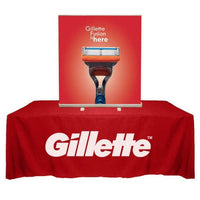 Megastore 47in Table Top Retractable Banner Stand with Smooth Blockout Vinyl Print