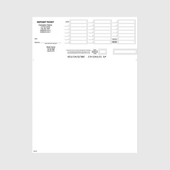 Quickbooks Laser Deposit Ticket for Banking Transactions - Image 1