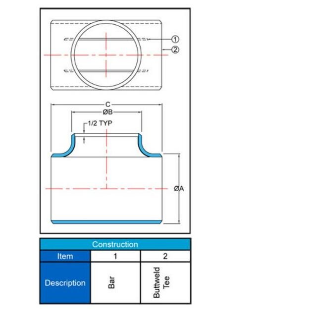Sure Flow 24" WOG Temperature Barred Tee - Image 2