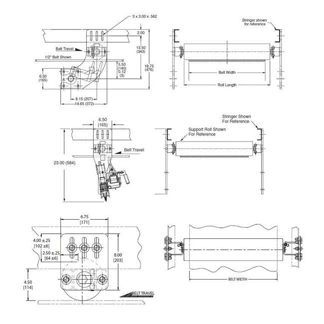 MARTINÂ® Pressure Roller Brackets Pair with Roller for DURT HAWGÂ® - Belt Cleaner Support - Image 2
