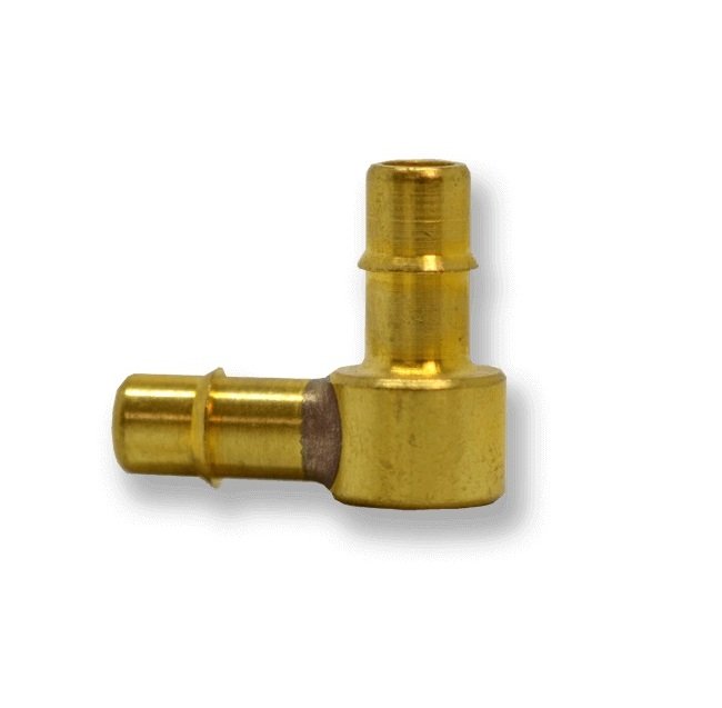BE Series 7/32 x 1/16 Inch (in) Size Brass 90 Degree Elbow - Image 1