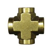 BFCC Series 1/8 Inch (in) Size Female National Pipe Thread (FNPT) Brass Cross Fitting