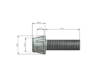 Bisco 1/4-20 Thread Self-Clinching Blind Stud, 54mm Length, Steel - Image 1
