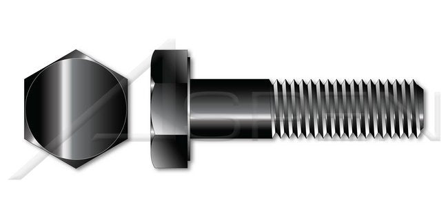 Grade 2 Steel Black Oxide Hex Head Cap Screw Bolt - Image 1