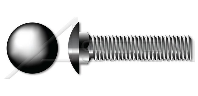 A307 Steel Round Head Square Neck Full Thread Black Oxide Carriage Bolt - Image 1
