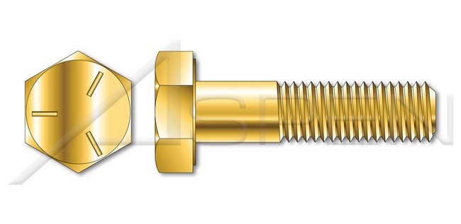 Steel Yellow Zinc Grade 5 Hex Head UNC Coarse Thread Cap Screw Bolt - Image 1