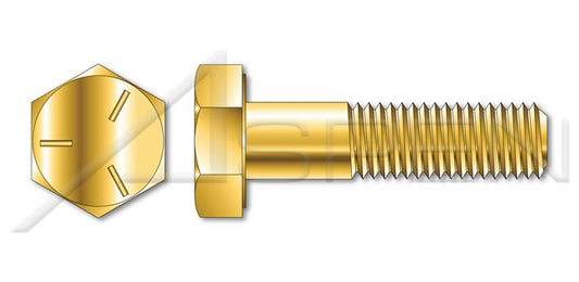 Steel Yellow Zinc Grade 5 Hex Head UNC Coarse Thread Cap Screw Bolt - Image 1