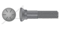 Dome Head #3; Head 1 1/2 Inch (in) Grip Length Grade 8 Steel Plain Plow Bolt