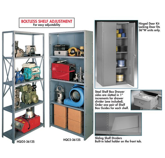 48-inch Q-Line Industrial Shelving Boltless Open/Closed - Heavy-Duty - Image 1