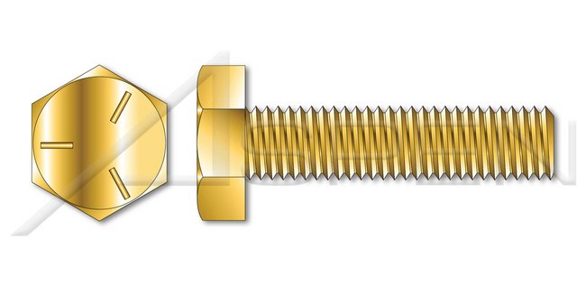 Steel Yellow Zinc Grade 5 Full Thread Hex Head Machine Bolt - Image 1