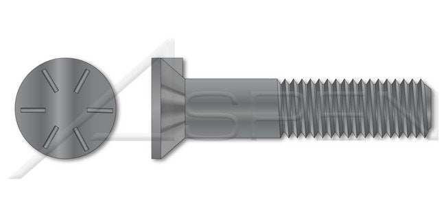 Flat Head #7; Head Grade 8 Steel Plain Plow Bolt - Image 1