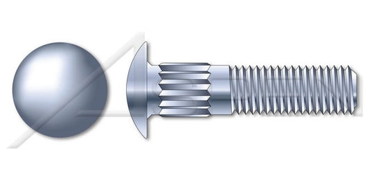 A307 Steel Round Head Ribbed Neck Part Thread Zinc Carriage Bolt - Image 1