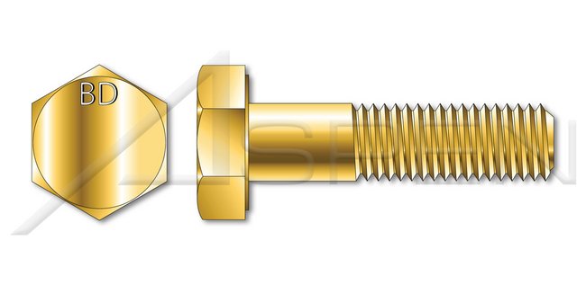 ASTM A354 Grade BD Alloy Steel Yellow Zinc and Baked DFARS UNF Thread Hex Head Cap Screw Bolt - Image 1