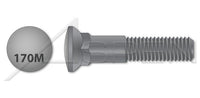 Dome Head #3; Head 4 Inch (in) Thread Length Grade 9 Steel Plain Plow Bolt