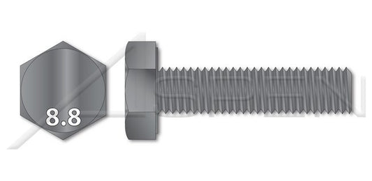 Class 8.8 Steel Plain DIN 961 Metric Fine and Full Thread Hex Head Cap Screw Bolt - Image 1