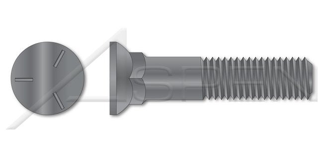 Flat Head #3; Head Grade 5 Steel Plain Plow Bolt - Image 1