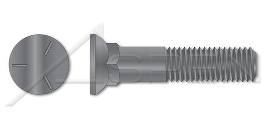 Flat Head #3; Head Grade 5 Steel Plain Plow Bolt - Image 1