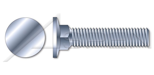 A307 Steel Zinc Flat Head Square Neck Full Thread Carriage Bolt - Image 1